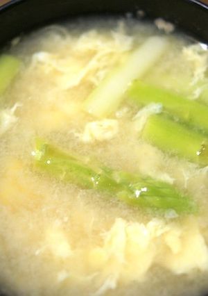 とうもろこしとアスパラのかき玉味噌汁-レシピのメイン写真