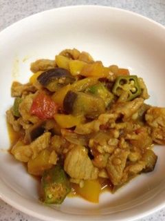 夏バテしないよ!夏野菜と豚肉のカレー煮-レシピのメイン写真