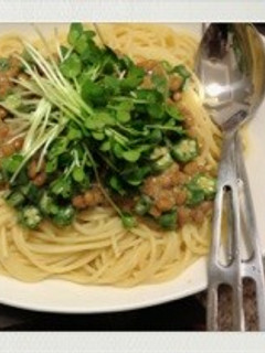 美味しくてヘルシ〜♪納豆オクラパスタ★-レシピのメイン写真