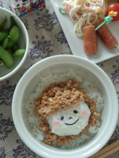 納豆ごはん~キャラデコ~-レシピのメイン写真