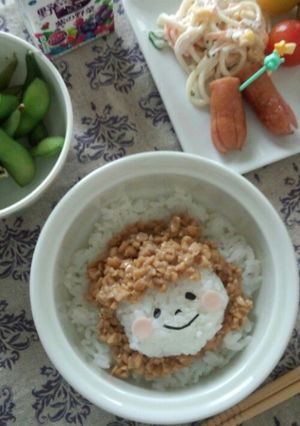納豆ごはん～キャラデコ～-レシピのメイン写真