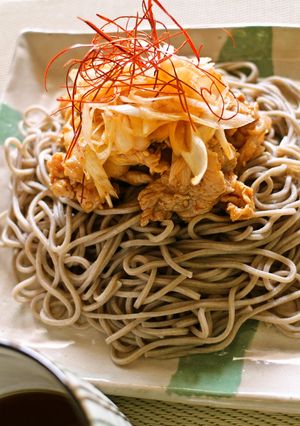 冷でも温でも！ピリ辛肉ねぎそばつけ麺-レシピのメイン写真