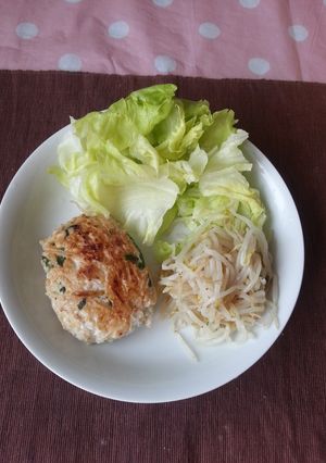 ヘルシー鶏ニラもやしﾊﾝﾊﾞｰｸﾞつくね-レシピのメイン写真