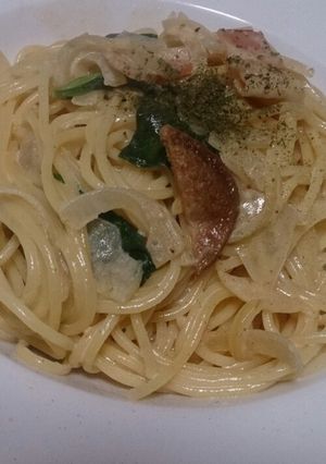 ポルチーニとほうれん草のクリームパスタ-レシピのメイン写真