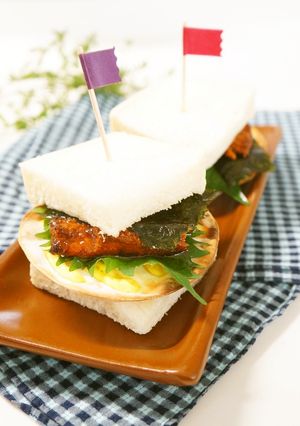 ふんわり＆パリパリ♪蒲焼de和風サンド-レシピのメイン写真