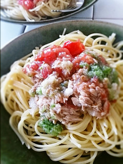 イタリアンカラーの鮮やか釜揚げパスタ-レシピのメイン写真