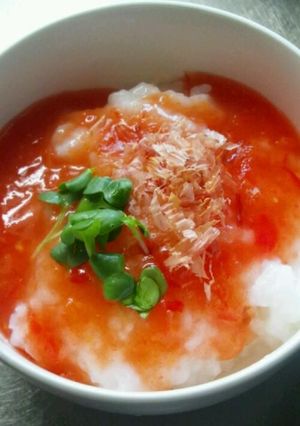 冷製☆和風トマトがゆ-レシピのメイン写真