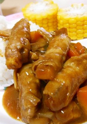 揚げさつま芋の豚巻きカレー-レシピのメイン写真