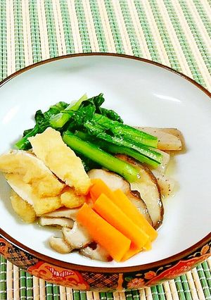 小松菜とこんにゃく・うす揚げの煮物♪-レシピのメイン写真