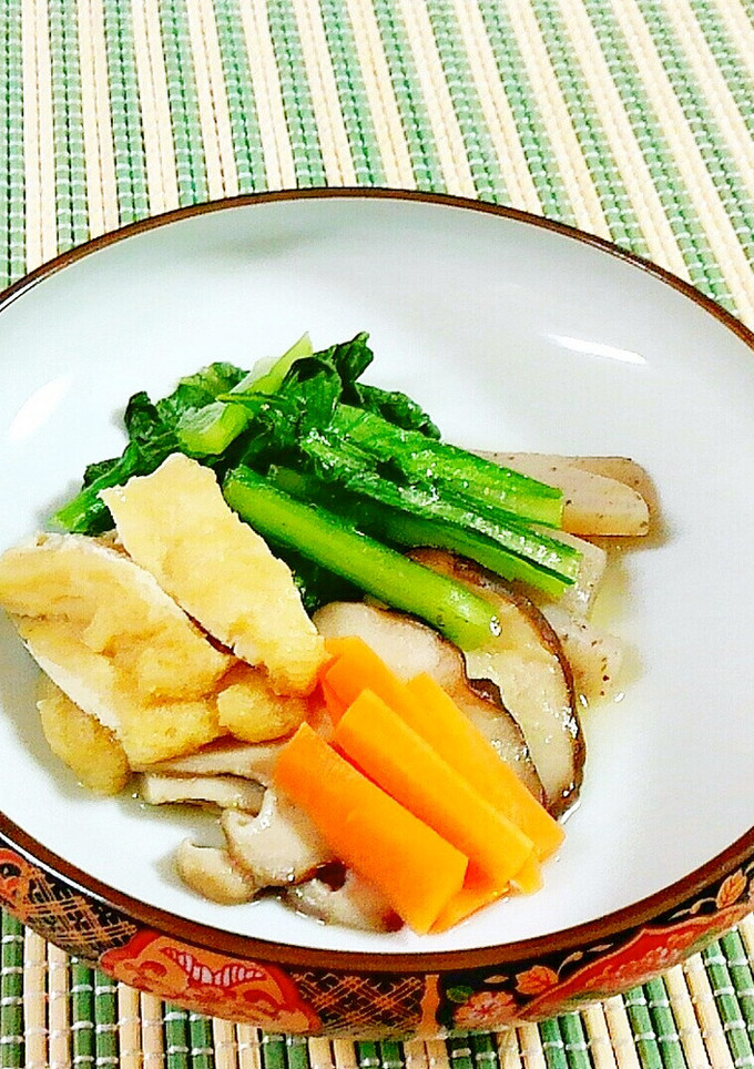 小松菜とこんにゃく・うす揚げの煮物♪-レシピのメイン写真