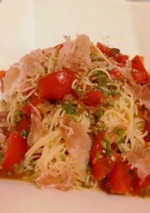 トマトと生ハムのさっぱり冷製パスタ-レシピのメイン写真