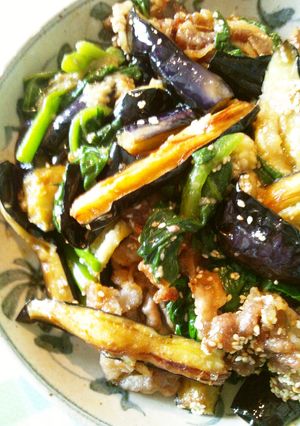 つるむらさきと豚肉でごはんのすすむおかず-レシピのメイン写真