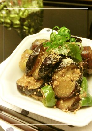 レンジで簡単✯茄子の変わり胡麻煮風-レシピのメイン写真