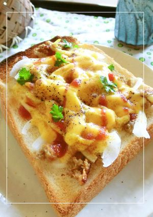 リメイク　✯　チーズハンバーグトースト-レシピのメイン写真