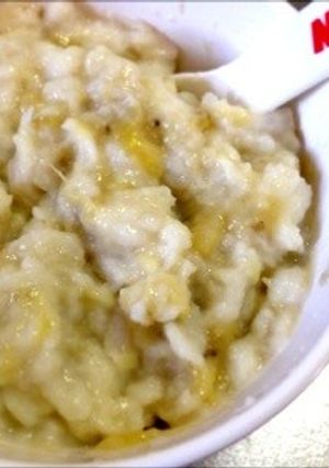 離乳食初期からOK☆バナナミルクでパン粥-レシピのメイン写真