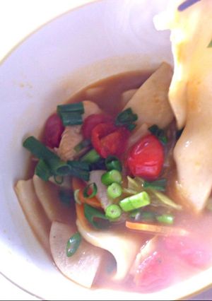 夏野菜のカレーうどん~豪快な麺と彩り!-レシピのメイン写真