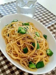 オクラとおじゃこの和風パスタ-レシピのメイン写真