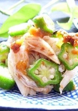 オクラと鶏ささみの梅風味和え-レシピのメイン写真