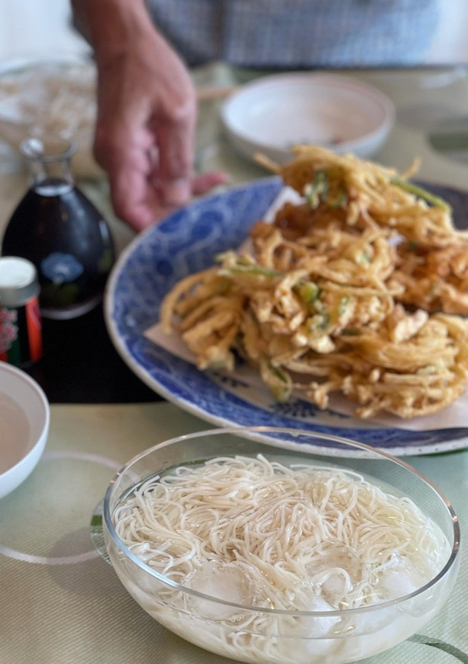たまねぎと桜えびのかき揚げそうめん-レシピのメイン写真