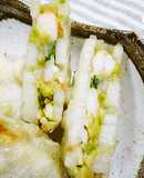 エビアボカドのレンコン挟み揚げ