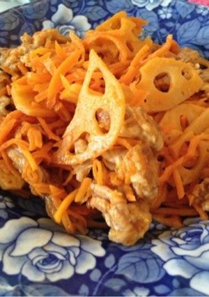 レンコンと豚肉のケチャップ炒め-レシピのメイン写真