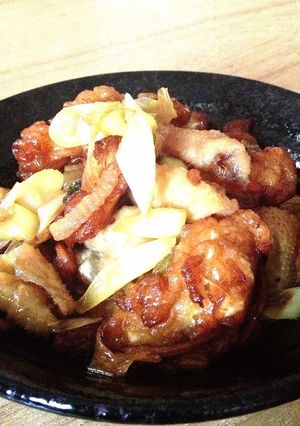 鶏皮と加賀揚げの甘辛煮-レシピのメイン写真