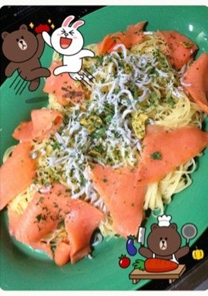 手抜き☆サーモンの冷製ペペロンチーノ！-レシピのメイン写真