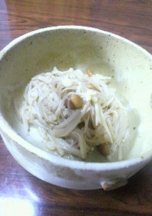 低カロ＆低炭水化物まるで素麺な納豆えのき-レシピのメイン写真