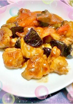 鶏とナスとトマトのオイスターソース炒め-レシピのメイン写真
