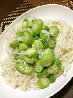 オクラのそうめんチャンプル-レシピのメイン写真
