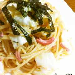 キャベツとイカの塩辛パスタ-レシピのメイン写真