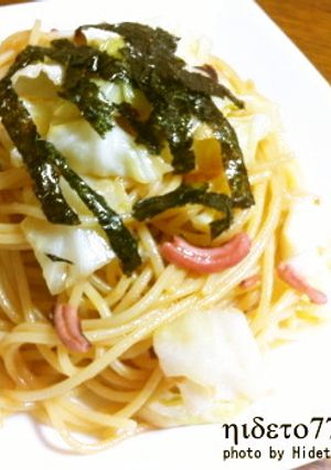 キャベツとイカの塩辛パスタ-レシピのメイン写真