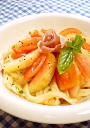 生パスタ33☆トレネッテ☆桃の冷製ソース-レシピのメイン写真