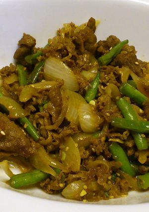 和牛といんげんのすき焼き風おかず♪-レシピのメイン写真