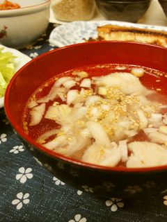 *蒸し鶏の茹で汁で*簡単スープ*-レシピのメイン写真