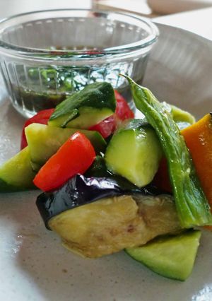 夏野菜の素揚げを冷凍★冷たいサラダ-レシピのメイン写真