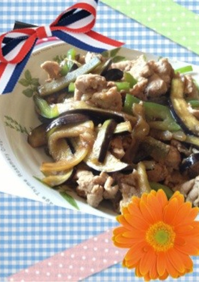 茄子とピーマンと豚肉炒め-レシピのメイン写真