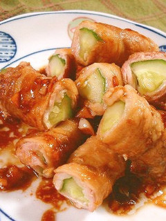 キュウリの肉巻き焼き中華味-レシピのメイン写真