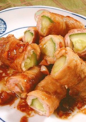 キュウリの肉巻き焼き中華味-レシピのメイン写真