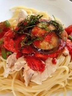 夏野菜とササミの冷製パスタ-レシピのメイン写真
