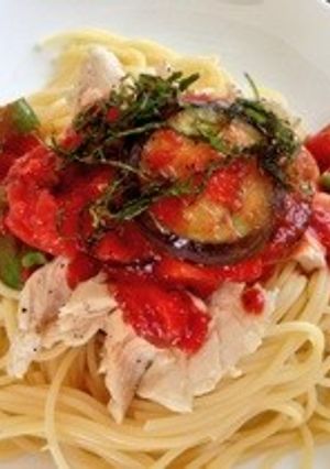 夏野菜とササミの冷製パスタ-レシピのメイン写真