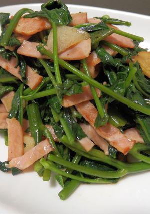 空芯菜とベーコンの炒め物-レシピのメイン写真