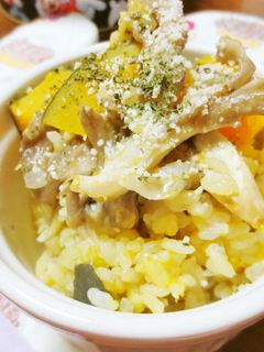 炊飯器で簡単☆かぼちゃときのこのピラフ-レシピのメイン写真