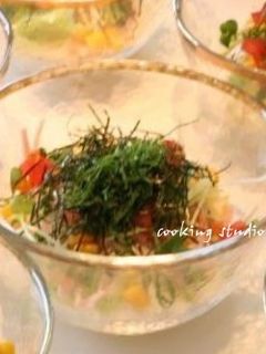 簡単夏のヘルシーメニューそうめんサラダ　-レシピのメイン写真
