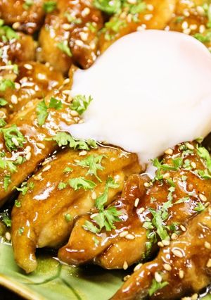簡単♪アジアン照り焼きチキン☆温玉のせ-レシピのメイン写真