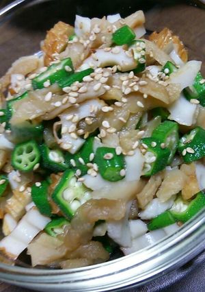 ゆで干し大根とオクラと竹輪の麺つゆ和え-レシピのメイン写真