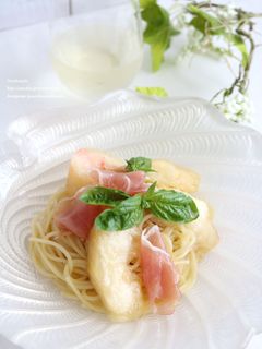桃と生ハムの冷製パスタ-レシピのメイン写真