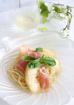 桃と生ハムの冷製パスタ-レシピのメイン写真
