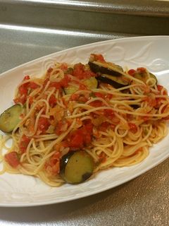 茄子のトマトスパゲティ-レシピのメイン写真