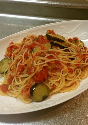 茄子のトマトスパゲティ-レシピのメイン写真